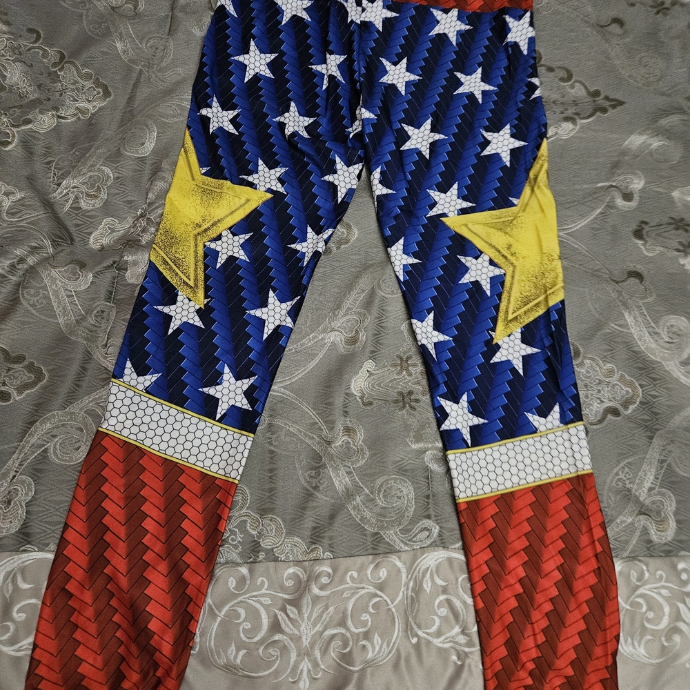 Star Patterned Red and Blue Pants